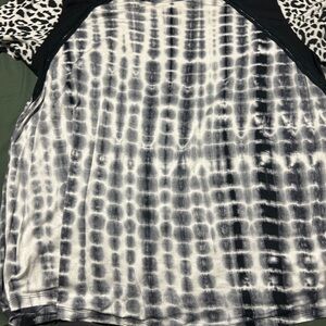 Monochrome Tie-Dye Long Sleeve Top